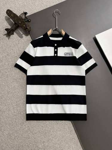 隔天出货 P210 高品质 Gucci 2025春夏新款男款翻领短袖T恤 精梳棉质纱线针织纺棉布面料制作，纯棉的高克重特殊纱，掂起来手感份量十足，上身也比普通T