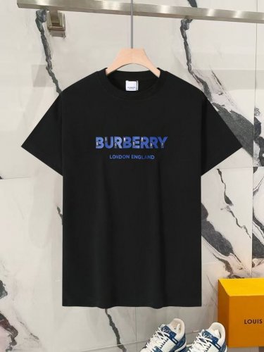 顶级版本 Burberry 巴宝莉 Bbr 2025夏季新款 厚板拉线条+五金拉链头字母 圆领短袖T恤男女同款 采用定制双股双纱纯棉面料,洗水定型处理，不变形不