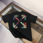 p100 Off-White 2025Ss春夏新品情侣款圆领T恤 奢华品牌字母Logo标识标注上身就能体会这款设计带来的年轻与时尚感！整体时尚而有潮流，面料采用