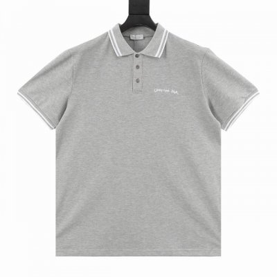 dior 迪奥 草写字母刺绣短袖polo 原版定制200G全棉朱地布料 螺纹染色原版一致 灵感来自经典字母系列 草写图案设计重新演绎经典的标志 胸前饰以对比鲜明