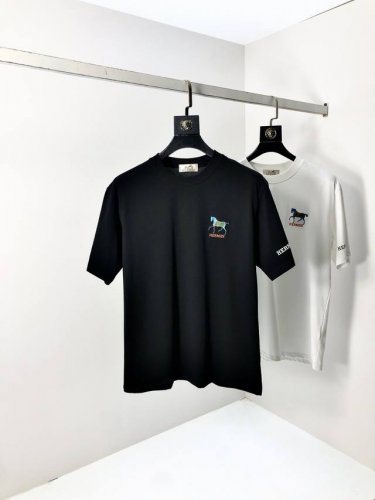 爱马仕。穿200斤。宽松版 顶级货品2025春夏新款首发专柜最新款短袖圆领T恤 高端订制 设计前卫时尚！品牌Logo重工艺设计 高端定制天丝面料.手感柔软.穿着