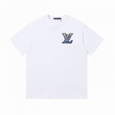 上新 高版本 顶级最高版本 Louis Vuitton 路易威登 蓝标牙刷刺绣圆领短袖 男女同款 情侣款 宽松版型 最高版本 原版面料 高版本 高品质 所有细节
