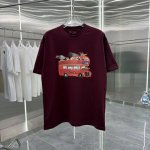 Gucci 2025春夏新款 260克短袖T恤 个性印花 男女同款宽松版 S M L Xl Xxl 五个码 黑色 酒红色 杏色