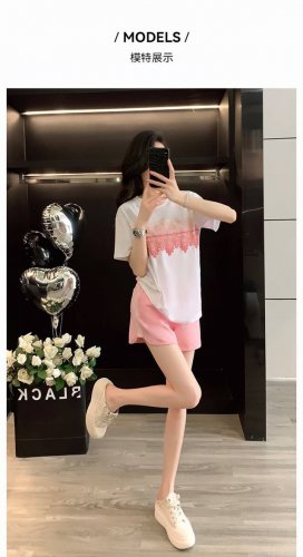 网红宽松显瘦洋气短裤两件套潮流运动套装女夏装新款S-Xxl