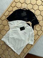 100Arc'teryx/#始祖鸟两色反光万花筒3M反光男女同款短袖T恤。Oversize宽松版型。夜间反光印花Logo，260克双纱纯棉面料 情侣款！轻量 透