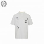 Chrome Herat 克罗心 25Ss 徽标后背十字架短袖 面料采用进口机器织造而成，布面纹路的独特性创造出完美的成衣效果 面料采用净布260克重 搭配32