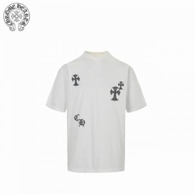 Chrome Herat 克罗心 25Ss 徽标后背十字架短袖 面料采用进口机器织造而成，布面纹路的独特性创造出完美的成衣效果 面料采用净布260克重 搭配32