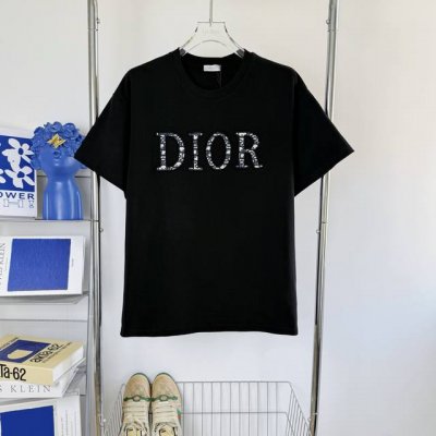 123 当天到货 现货现配 Dior 迪奥25Ss高品质提花字母拼布刺绣短袖T恤 独家首发高定 面料采用300克重双纱精梳棉，定制32支双股螺纹，成衣两遍水洗处