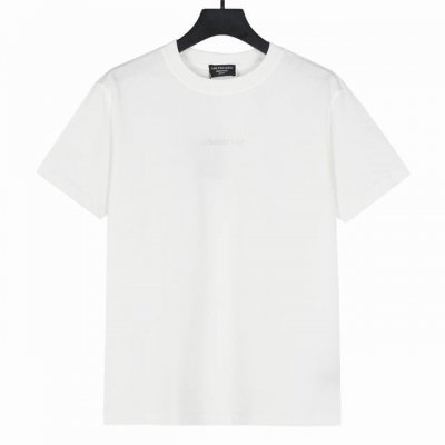 Balenciaga巴黎世家25Ss官网新品烫钻字母短袖T恤 面料采用重磅300克双纱精梳棉，定制32支1*1螺纹，成衣两遍水洗处理，面料舒适亲肤无异感，定制定