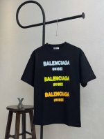 款号X151 Balenclaga巴黎世家横条字母印花圆领短袖 官网买的样衣回来打的板 原色原版1:1 市场发这么低不发这个价格p没办法 情侣同款 全套包装 三