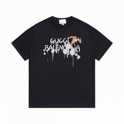 NO:G28 散单加5 顶级品质 Gucci古驰标识印花圆领短袖T恤 早春新款款gucci短袖 面料采用32支270g精棉双纱面料，不起球 不缩水 不褪色，同缸