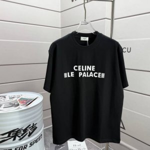 Celi*Ne 塞琳 2025春夏款 简约字母 立体硅胶工艺 个性Logo 定制双纱平纹纯棉面料 短袖T恤 男女同款 尺码 S 90-130斤 M 120-15