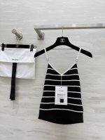 chane2S春夏新品Look 甜美又温柔条纹吊带 100%：山羊绒. 高品质定制，现货首发Size：36 38 40