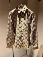 gucc*古家 2025春夏最新款男女同款牛仔衬衣，男女同款！贸易公司渠道稀出，同步官网发售 ！ 新时尚元素设计！全景Gg标识Logo设计！为全新系列注入满满活