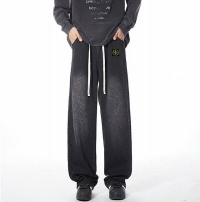Stone Island 石头岛牛仔裤， 男女同款 海外限量款纯色工装牛仔裤，25Aw石头岛最新款，简约大方日常通勤首选，辨识度更高，宽松廓型 ，男女都可驾驭，