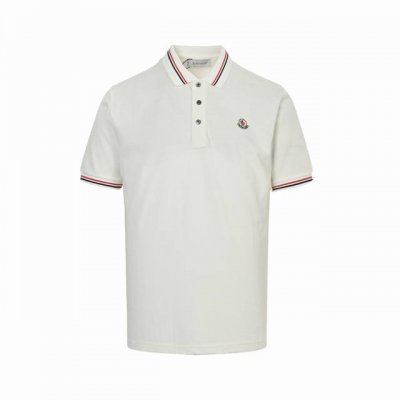 Moncler 蒙口 经典小标领口织带polo短袖 衣领为双系统提花定织扁机制成，有弹性，不变形，衣服全部原生布捆边，前胸双层面筒，无明线，无散口，袖口，前胸筒