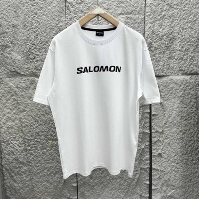 萨洛蒙Salomon户外男士休闲潮流短袖T恤 Race Flag Short Sleeve M.赛车旗帜印花，辅料细节拉满，240克双纱纯棉 黑，白，雾蓝 M衣