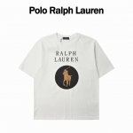 polo* 拉夫劳伦 2025春夏新款 经典字母小马印花定制双纱平纹纯棉面料 短袖T恤 男女同款 颜色：黑色 白色 001 尺码:S-Xl