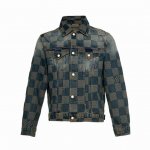 白底图！ 供 复刻版本 Louis Vuitton 路易威登 Lv 棋盘格怀旧牛仔外套 这款经典牛仔夹克以标志性的3D Damier为特色，其纹理提花和“Mar