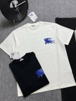 P110 Burberry 25S夏款 颜色 黑色 白色 尺码 S M L Xl 前印花 280G精梳紧密棉 高品质 男女同款