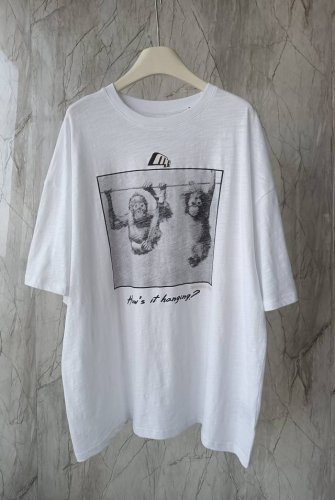 p300。 潮牌Martine Rose Mr猴子个性图案短袖T恤 竹节棉面料舒适透气 Smlxl