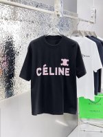 celin* 顶级货品2025春夏新款首发专柜最新款短袖圆领T恤 高端订制 设计前卫时尚！品牌Logo重工艺设计 高端定制260克面料.手感柔软.穿着舒适.专柜