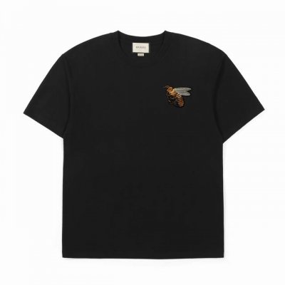 Gucci古驰大黄蜂刺绣绣标棉质短袖T恤 定制主标 辅料 水洗齐全 品牌精密刺绣标 甄选250克32支紧密纺双纱纯棉面料 质感厚实但是透气性良好 有一定厚度 水
