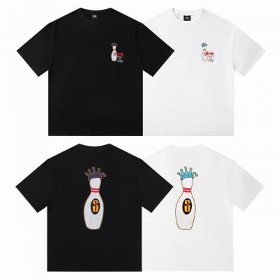 顶级版本 Stussy斯图西 Ss25新品Kingpin Tee pigment Dyed美版卡通保龄球皇冠图案Logo印花美式文化涂鸦街头复古高街西海岸情侣宽