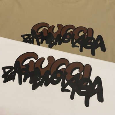 古驰Gucci 新款春夏联名巴黎世家Balenciaga双品牌Logo印花休闲百搭情侣款短袖T恤 穿上就是舒适自在 减龄又显瘦的存在 慵懒而随性 结合干净简单的