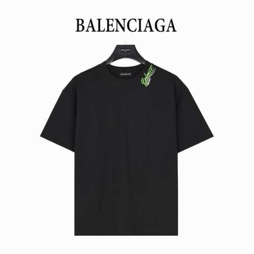 Balenciaga 巴黎世家 25Ss 双B可乐Logo多标识植绒印花短袖T恤 购入原版开模打造，全套定制辅料，所有细节完美还原 定织定染260G纯棉双纱紧密