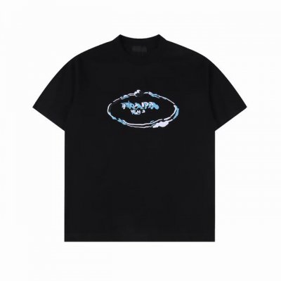 prada 普拉达25Ss重叠Logo字母刺绣短袖T恤 Size:Xs-L