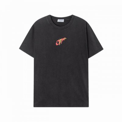 8020# Off White 24N新款小恐龙洗水款短袖T恤 颜色 黑色 尺码 S M L Xl