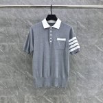 针织四杠小白狗翻领Polo 码数：1-4 颜色：白、蓝、灰