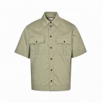 本地自取: 210 bottega Veneta/Bv 全棉真丝短袖衬衫 采用棉和桑蚕丝组合面料，加入适量氨纶增加弹性度，触及手感舒适，清爽透气，非常适合夏天，