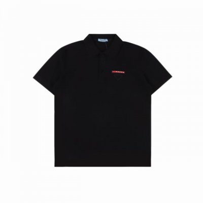 prada 普拉达 25Ss 红色Logo胶条及三角刺绣短袖Polo衫 客供精仿棉打造珠地材质面料，质感柔软细腻爽滑，舒适透气凉爽， 且久穿久洗不褪色不变形。进