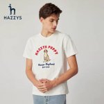 hazzys 哈吉斯25夏季新款印花休闲宽松情侣款 短袖T恤D929 细节:版本一比一 吊牌 领标 水洗 面料 采用40织双纱300克面料 原版1:1高克重 纯