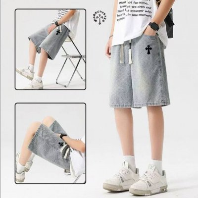 Chrome Hearts克罗心海外版25Ss 新款两色高品质美式复古重工水洗提花牛仔短裤 版型属于宽松版 立体剪裁 上身简单有型帅气百搭. 面料采用优质牛仔面