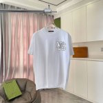 LV*路易威登2025夏季新款 个性字母logo印花 定制面料300g 短袖T恤 男女同款 尺码：S M L XL XXL 五个码 颜色：黑色 白色 铁灰色