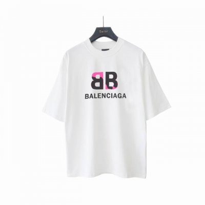 实拍细节图+尺码表 Balsenciaga巴黎世家毛绒拼接硅胶短袖T恤 最高版本！定制面料270克100%双纱棉！字母毛绒硅胶立体烫画工艺设计！ 辅料：开模原版