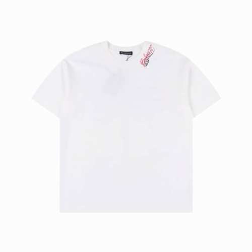 Balenciaga 巴黎世家 25Ss 双B可乐Logo多标识植绒印花短袖T恤 购入原版开模打造，全套定制辅料，所有细节完美还原 定织定染260G纯棉双纱紧密