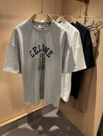 celin*瑟琳 2025春夏新款时尚休闲圆领短袖T恤，经典男女同款情侣短袖T恤衫！贸易公司渠道稀出，同步官网发售！25年早春时尚新款推荐，越来越向年轻新势力迸