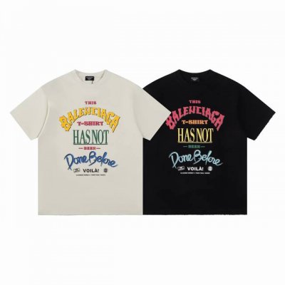 款D08 巴黎世家 巴黎世家 Blaenciaga Not Be Done短袖T恤 男女同款 采用原版280G100%纯棉面料 柔软舒适 螺纹同缸定染零色差 独