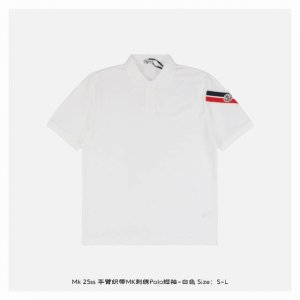 moncler 蒙口 25Ss 手臂织带Mk刺绣polo短袖-白色 纯棉珠地棉面料经典款polo衫 经典系列 图案装饰让商务休闲风增添了经典的色彩 整体高级简单