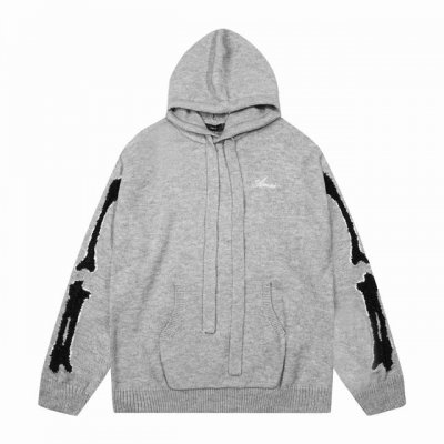 Amiri 新款 字母Logo提花、流苏破坏破洞连帽毛衣 颜色：杏色 灰色 红色 黑色 码数：S M L Xl Xxl