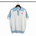 casablanca 24年春夏新款拼色针织短袖polo衫 颜色 浅蓝 绿 码数:M L Xl Xxl