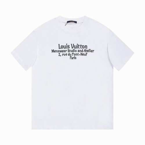 P80 Louis Vuitton 路易威登 23Ss新款前后字母印花图案经典圆领短袖 定制260克同缸染面料 手感非常舒服 秋冬最新砖柜同步 Os落肩版型 时