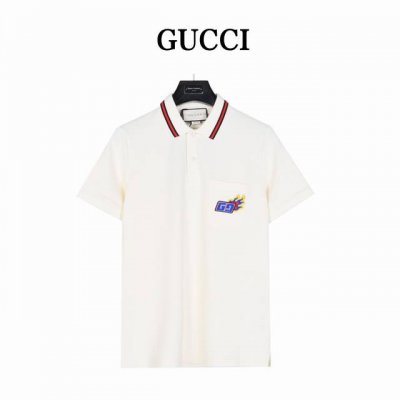 gucci 古驰 龙年限定胸口口袋polo短袖 采用100%棉双面珠地面料 拆解纱线分析 订织蜂窝四角网眼胚布 衣领为双系统提花定织扁机制成 有弹性 不变形 衣
