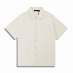 正确版高品质 1V 2025Ss新款暗纹提花针织短袖开衫 面料：采用16支单纱纯棉纱线，原版定染同色面料，该款面料版型偏硬 上身效果立体有形，久穿不变形。外穿搭