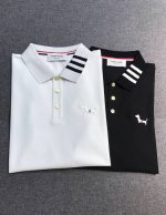 新品 -Tb 桑姆男士时装款珠地棉翻领polo衫，贸易公司渠道货，25年春夏秀场系列，买手店里的人气Top单品，时尚博主高频穿搭演绎！ 通体的设计造型仍然以Tb