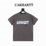 Carhartt Wi p 春夏新款涂鸦字母渐变图案印花短袖T恤，宽松休闲版型 浓郁的街头风格 简约时尚 胸前彩色的大号Carhartt字母印花 色彩渐变而斑斓